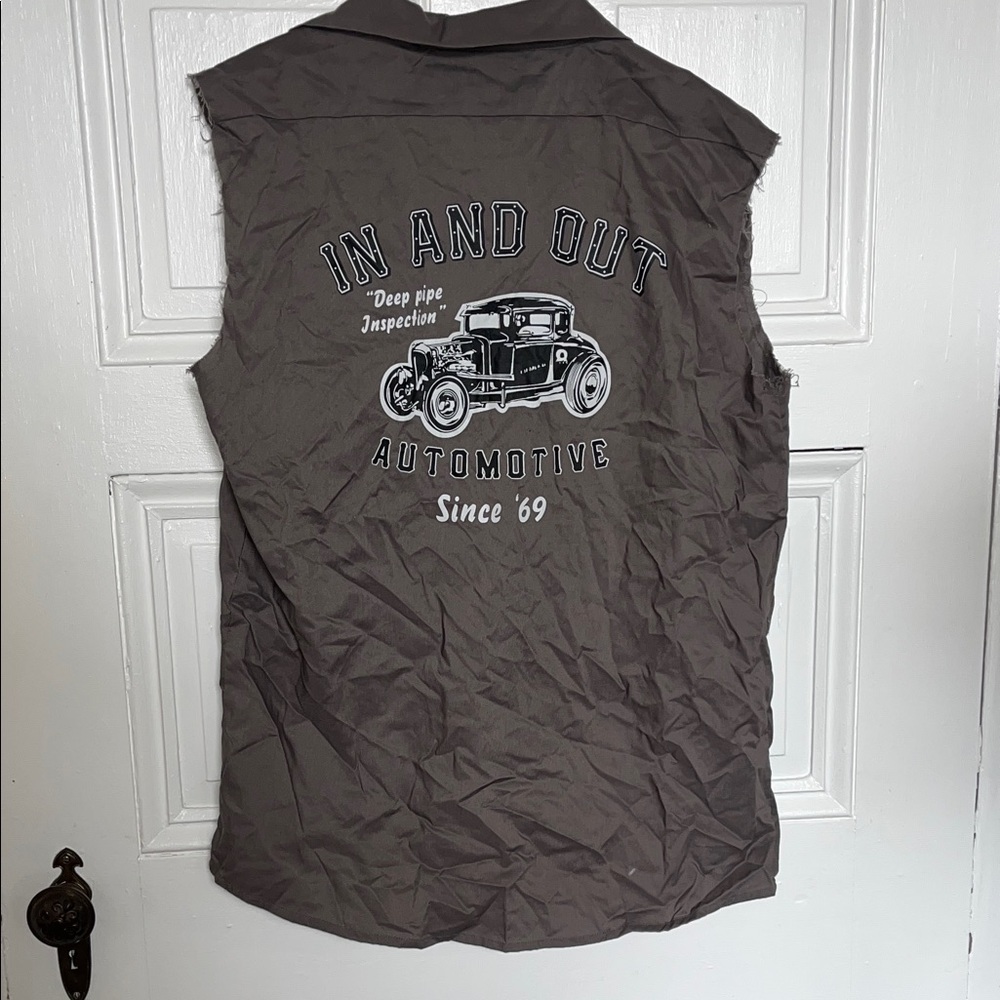 Spirit Halloween Funny Mechanic Shirt and Hat - Picture 5 of 7